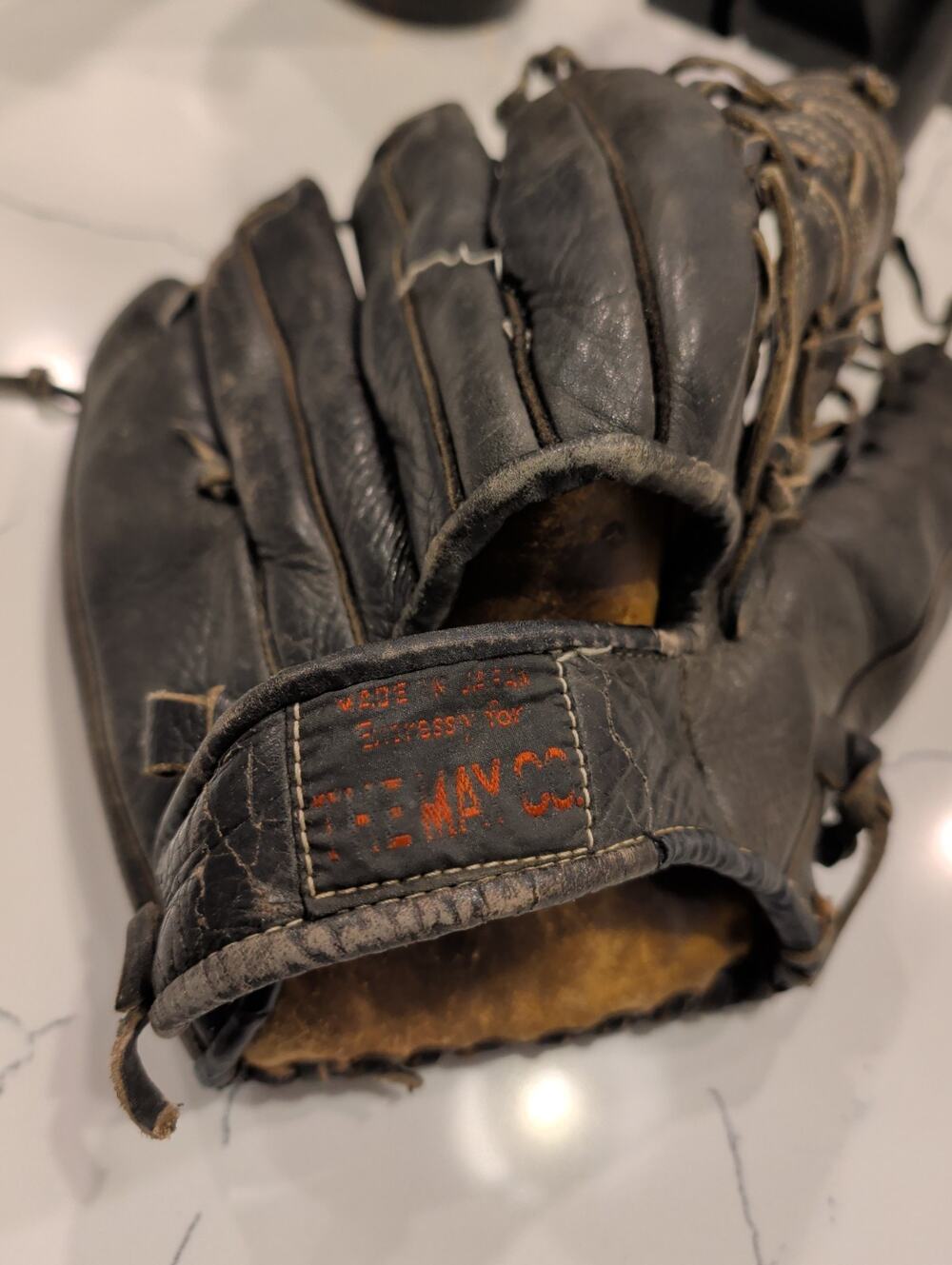 Vintage The May Co Baseball Glove Hinged Pad Leather Mitt Made In Japan 1970s...